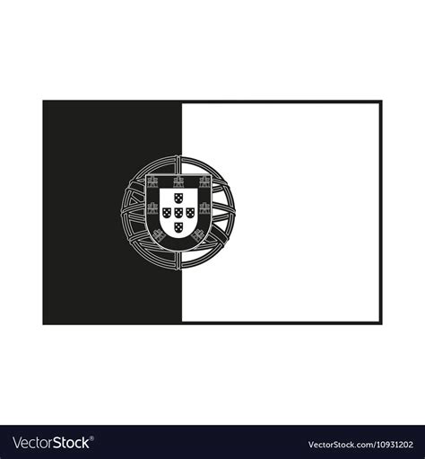 portugal flag vector black and white images